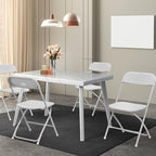 VINGLI 1 Pack White Plastic Folding Chair, Indoor Outdoor Portable Stackable Commercial Seat with Steel Frame 350lb. Capacity for Events Office Wedding Party Picnic Kitchen Dining