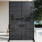 72" H Metal Outdoor Privacy Screen – Freestanding Rustproof Louvered Fence Panel for Patio, Garden, Balcony, AC Unit Cover, Trash Can, Modern Decorative Divider
