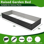 2PCS 7x3x1ft Galvanized Raised Garden Bed Kit, Galvanized Planter Raised Garden Boxes Outdoor, Large Metal Raised Garden Beds for Vegetables,Black
