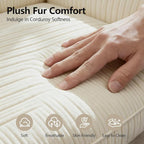 67" Oversized Chaise Lounge Chair Indoor, Soft Boneless Cloud Couch with 3 Pillows, 4 Side Pockets and 2 Cup Holders, Comfy Corduroy Sleeper Couch for Living Room Bedroom