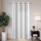 Joydeco Blackout Patio Sliding Door Curtains 90 Inches Long, Grommet Privacy Room Divider Curtains, Extra Wide Thermal Blackout Drapes for Bedroom Living Room (Greyish White, 60Wx90L, 1 Panel)