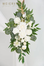 Artificial Flowers Wedding Arch Kit, 3 Pieces, Fairy White Chiffon Drape