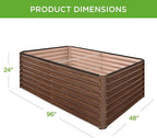 Best Choice Products 8x4x2ft Outdoor Metal Raised Garden Bed, Deep Root Planter Box for Vegetables, Herbs & Flowers, 478-Gallon Capacity, 100% Non Toxic Materials - Dark Brown Wood Grain