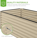 Best Choice Products 6x3x2ft Outdoor Metal Raised Garden Bed, Deep Root Box Planter for Vegetables, Flowers, Herbs, 269 Gallon Capacity, 100% Non Toxic Materials - Beige
