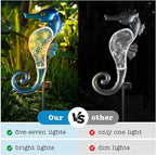 Yiosax-Solar Outdoor Lights Decorative-Yard Outdoor Decor-Garden Stakes Seahorse Decorations Waterproof 7 LED Light Decor Ocean Beach Theme for Lawn Path Yard Decoration Gift Idea Mom Women