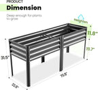 KING BIRD Raised Garden Bed with Irrigation System and Legs Galvanized Elevated Planter Box for Backyard, Patio, Balcony, 600lb Capacity, Dark Grey, 70.9x22.8x31.5 in