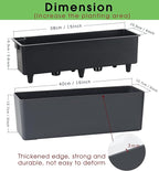 GardenBasix Elongated Self Watering Planter Pots Window Box 5.5 x 16 inch Indoor Home Garden Modern Decorative Planter Pot for All House Plants Flowers Herbs (Dark Grey,1-Pack)