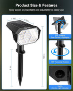 Brightown 4Pack Solar Spot Lights Outdoor with 58 LED & 1800mAh, IP67 Solar Lights Outdoor Waterproof with 3 Light Modes, 2-in-1 Dual Use Outdoor Solar Lights for Yard, Garden and Pathway (Cool White)