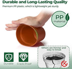 T4U 4 Inch Plant Pots 18-Pack, Small Flower Pots with Saucer and Drainage Hole, Durable Plastic Pots, Nursery Small Flower Pot Bulk for Plants, Succulent, Violet, Decorative (18 Pack 4" Pot)