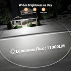 Onforu 100W 11000LM Flood Lights Outdoor, Brightness Security LED Flood Lights with 3 Adjustable Heads, Switch Controlled, IP65 Waterproof 6500K Outside Exterior Flood Light for Yard Garage Eave Patio