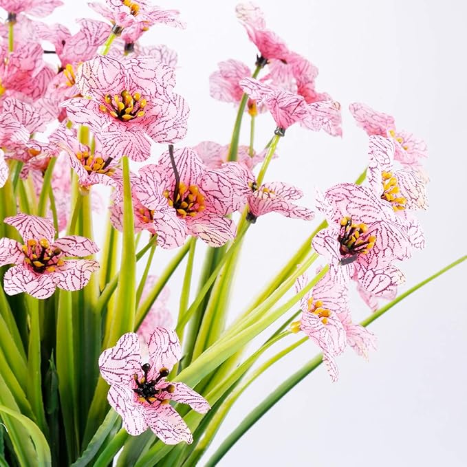 Artificial Plants Greenery for Outdoor Use, 30 Pink UV Resistant Bundles