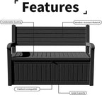 DRATO 75 Gallon Storage Bench Deck Box Outdoor Indoor,Lockable Durable All-Weather Seating with Hidden Storage,Deck Storage for Garden, Pool, Patio
