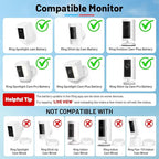 Solar Panel and 2-in-1 Wall Mount for Ring Cam, 7W Solar Charger Compatible with Rings Spotlight &Stick Up Outdoor Cam Battery, 360° Adjustable Outdoor Security Camera Mount, Weatherproof, 1-Pack