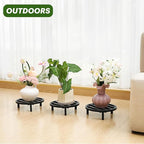 3 Pack 10.23 Inch Metal Plant Stands Outdoor,240 LBS Capacity,Single Plant Stand Indoor for 5-12 Inch Pots,Heavy Duty Flower Pot Stand Stool Riser,Black