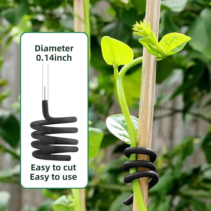 Decoroca Soft Plant Ties for Support - 65.6' Reusable Waterproof Plant Wire, Garden Twist, Office Organization and Decoration Binding（1pc/Black）
