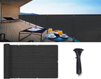 LOVE STORY 3.3'x19.7' Black Balcony Screen Privacy Fence Cover UV Protection (HDPE) Weather-Resistant 3 FT Height Shield for Deck, Patio, Backyard, Outdoor Pool, Porch, Railing