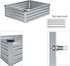 4×3×1FT(2PCS) Galvanized Raised Garden Bed Kit, Metal Planter Boxes,Large Raised Garden Bed for Planting Vegetables,Flowers,Herbs -Silver