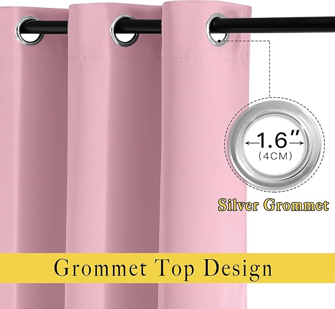 NICETOWN Blackout Room Divider Curtains for Sliding Glass Doors 102 Inches Long 1 Panel, Extra Wide Curtains for Doorway Patio Bedroom Living Room (Rouge Pink, 80Wx102L, 1 Panel)