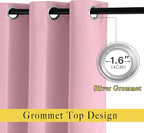 NICETOWN Blackout Room Divider Curtains for Sliding Glass Doors 102 Inches Long 1 Panel, Extra Wide Curtains for Doorway Patio Bedroom Living Room (Rouge Pink, 80Wx102L, 1 Panel)