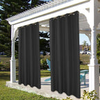 BONZER Outdoor Waterproof Curtains for Patio Privacy Grommet Light Filtering Outside Curtains for Gazebo, Porch, Pergola, Pavilion, 1 Panel, 84W x 95L inch, Charcoal