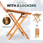 IDZO Legolas FSC Acacia Wooden Folding Table, Heavy Duty 270lbs Capacity, Elegant & Rustic Design for Garden, Backyard, Porch, Patio, Easy Assembly