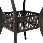 VINGLI 5 Pieces Outdoor Patio Dining Set, Cast Aluminium Patio Furniture Set with 4 Chairs and 1 Umbrella Table for Yard, Garden, Porch and Poolside, Bronze