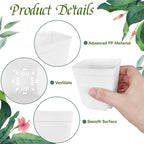 OJYUDD 72 Pcs 3 Inch White Square Plastic Pots with Saucer,White Plastic Plant Seedling Pots,Seedling Nursery Pots Indoor Outdoor for Succulents/Plant,Garden,Office and Balcony Decor