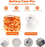 Indoor String Lights 32.8 Ft Battery Powered LED, Orange, 4 Pack