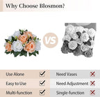 Artificial Flower Balls, Peach Fuzz & White Silk Roses, 9.5 in