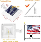 Solar Flag Pole Light, Bright White 6000k Flagpole Light Upgrade Solar Powered for 5ft 6ft Flag Pole,Waterproof Outdoor Dusk to Dawn Led Solar Lights,Outside House Garden Yard American Flags Decor