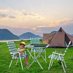 VINGLI Patio Lawn Webbed Folding Chairs1 Piece, Outdoor Beach Chair Portable Dining Chair for ir for Outdoor Yard, Garden(Green, Classic)