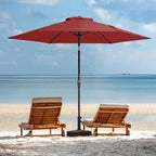 JEAREY 7.5FT Patio Umbrella Outdoor Market Umbrella with 6 Sturdy Ribs, Push Button Tilt/Crank Table Umbrella for Garden, Deck, Backyard and Pool, Red