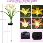 Solar Garden Lights New Upgraded Solar Wild Lily Flower Lights, Yard Patio Pathway Deco High Flexibility Copper Wire & Handmade Silk Artificial Flowers Never Wither, Gift for Family Friends
