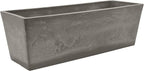 Arcadia Garden Products U65CT Plastic/Stone/Wood Composite Simplicity Window Box, No Drainage Hole (Drillable), Patio Plant Container, Indoor Outdoor Planter, 25.5" x 9, Cement Color