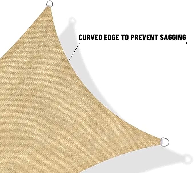 SUNNY GUARD Custom Size 7'x7'x9.9'Sand Sun Shade Sail Right Triangle UV Block Shade for Backyard Yard Patio Deck Garden(Customized)