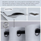 Water Proof Outside Curtains with Grommet Top for Porch, W105 x L120 Extra Wide Thermal Insulated Washable Light Block Outdoor Divider Drapes for Patio Gazebo Deck Pool Area Pergola Cabana