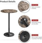 Furmax Bistro Pub Table Round Bar Height Cocktail Table for Home Bar, Round Bar Tables for Party, Dining Room, Living Room and Wedding, Metal Base MDF Top Obsidian, 40.6 Inch Height (2, Faux Marble)