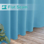 NICETOWN Outdoor Curtain for Patio Waterproof, Thermal Insulated Detachable Sticky Tab Top Room Darkening Great Vertical Drape Outdoor Divider for Pergola, 1 Pack, W52 x L108, Teal Blue