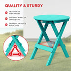 Costaelm Paradise HDPE Outdoor 24.5 Inch Round Portable Folding Patio Dining - Image 6