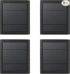 USB-C to Ring Barrel Plug 4Pack 4W Solar Charger for Ringing Spotlight & Stick Up Outdoor Cam, Black, High Efficiency, 10FT/3M Long Cable with IP65 dustproof and Waterproof