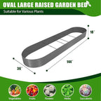 A ANLEOLIFE 3-Pack 12X3X1.5ft & 81x81x18 in Deep Root Galvanized Raised Garden Beds Outdoor for Planting Vegetables Flowers Herb, Quartz Grey