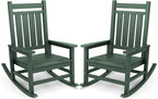 SERWALL Oversized Outdoor Rocking Chair Set of 2, HDPE Rocker for Adults, Patio Rocking Chairs for Porch, Green