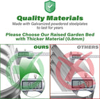 Galvanized Raised Garden Bed for Outdoor: 4X2X1ft Durable Metal Vegetable Plant Container Kit - Oval Planter Box for Gardening Flower Trough （2 Pack）