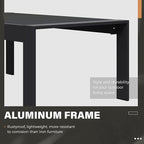 Solaste Aluminum Outdoor Coffee Table, All-Weather Rectangle Metal Patio Coffee Table Furniture for Balcony, Garden, Indoor or Outdoor Use, Black