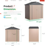 AECOJOY 6' x 4' Storage Shed, Metal Sheds & Outdoor Storage Clearance, Utility - Image 4