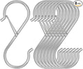 8 Pack S Hooks for Hanging, 3.5 inch Heavy Duty S Hooks with Safety Buckle S Shaped Hooks Kitchen Pot Rack Hooks Closet Hooks for Hanging Plants, Clothes, Kitchen Utensil, Bags (Silver)