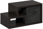 Furinno Viola Storage Shelf, Storage Rack with Bin, Book Shelf, Bookshelf, Display Rack, with Bin Drawers, for Organization, Living Room, Home Office, Black Dark Oak