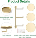 Rotating Window Shelves for Multiple Plants Indoor,3-tier Metal Corner gold Plant Stand Holder Floating Hanger Shelf for Wall，Windows Sill Gifts for Planter Lover to Enhance Home Decor