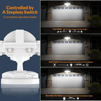 LEPOWER 1600LM LED Solar Security Lights Motion Outdoor, Motion Sensor Light, 5500K White Light, IP65 Waterproof Outdoor Flood Solar Light with 3 Adjustable Head for Yard, Garage（White）