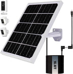 Solar Panel for Security Camera 2 in 1 Port 10W Ring Camera Solar Charger Compatible with Ring Spotlight & Stick Up Outdoor Cam Battery, IP65 Waterproof &16.4ft Long Cable with USB-C/DC Ports